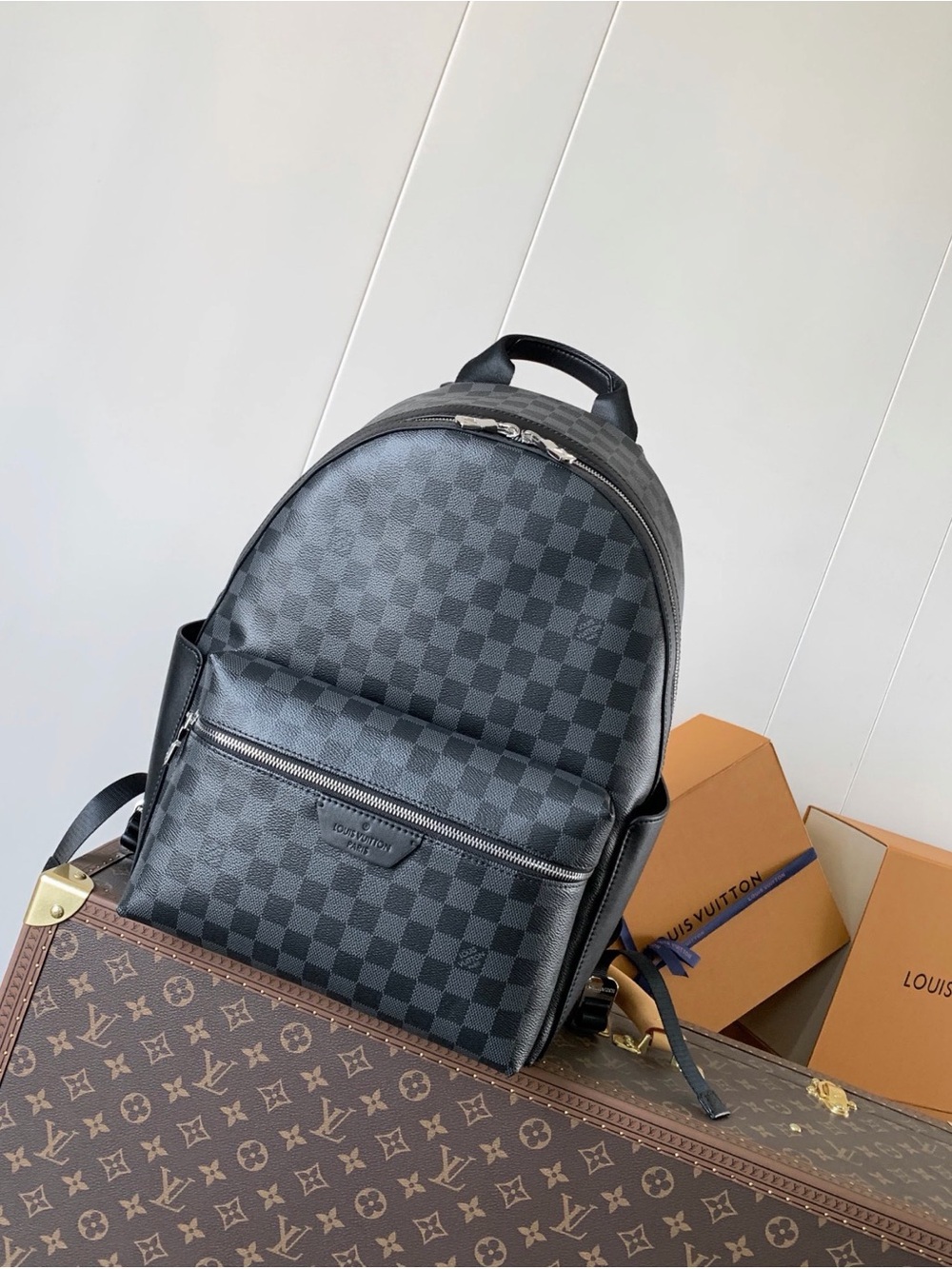 Luxury Black Checkered Men’s Backpack